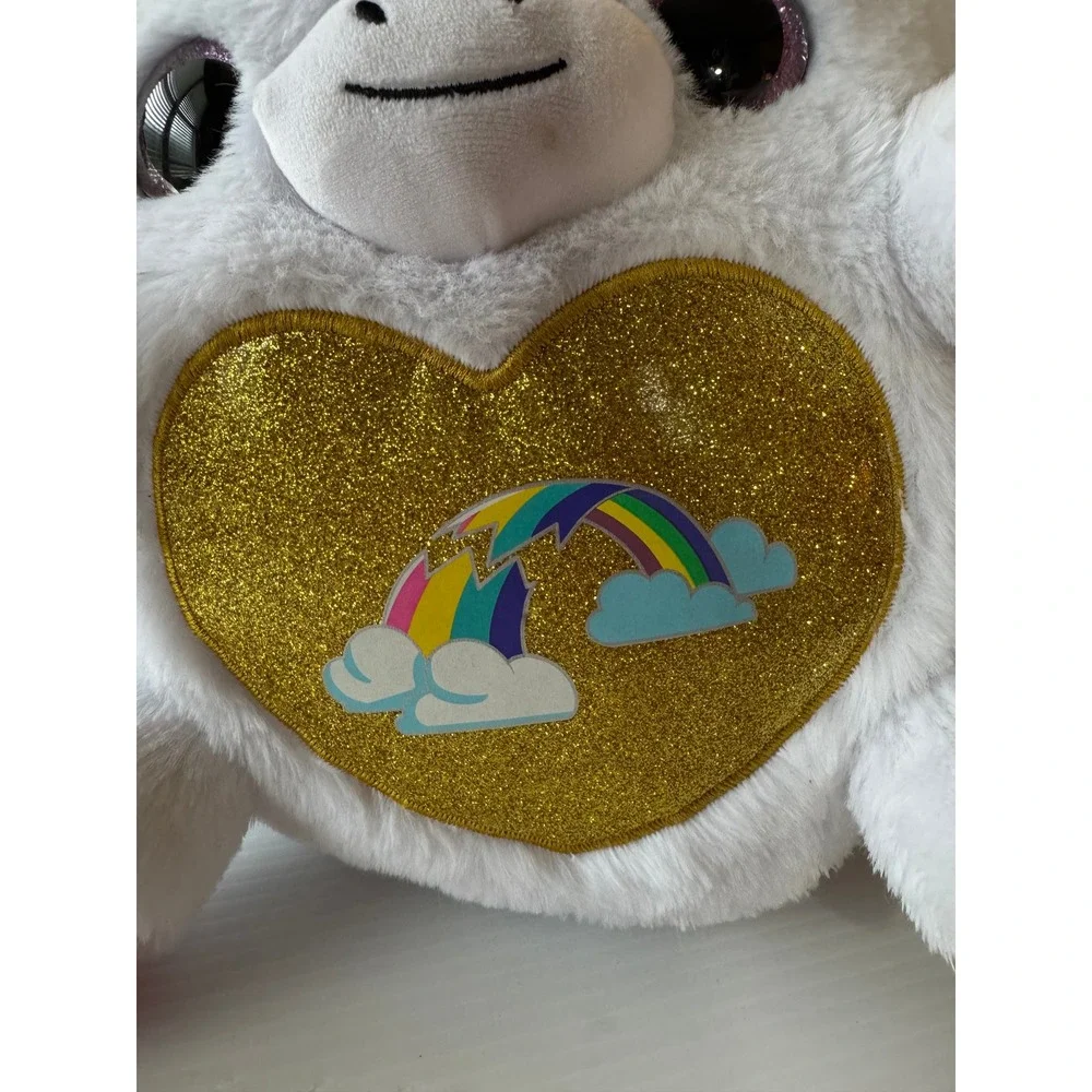 Zuru Rainbocorns White Unicorn Plush Gold Glitter Heart Rainbow 10 Inch Toy